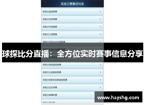 球探比分直播:全方位实时赛事信息分享 球探比分直播:全方位实时赛事信息分享